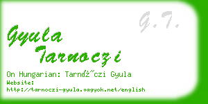 gyula tarnoczi business card